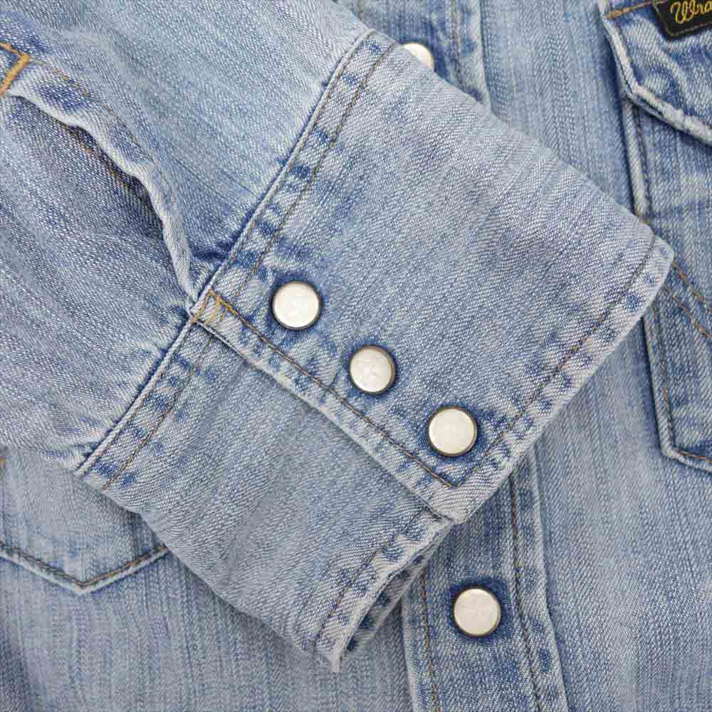 BACKBONE バックボーン S9113 Wrangler ラングラー 五分袖 デニム ウエスタン シャツ ライトブルー系【中古】