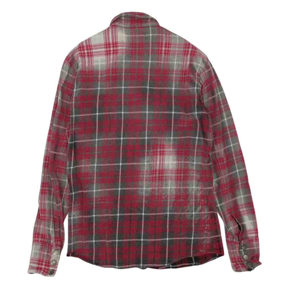 BACKBONE バックボーン BB07SS-S10 ヴィンテージ加工 長袖 フランネル チェック シャツ レッド系 S【中古】