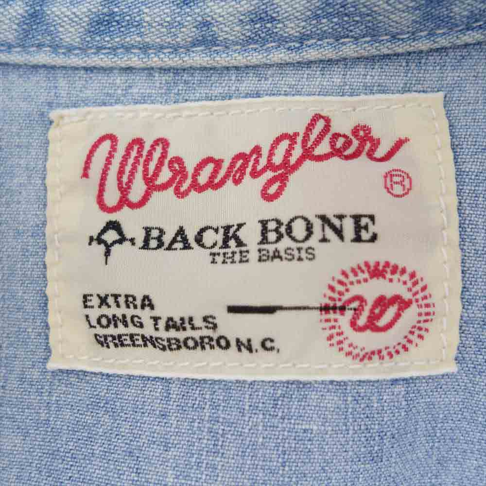 BACKBONE バックボーン W9160 Wrangler ラングラー 長袖 デニム ウエスタン シャツ ブルー系 S【中古】