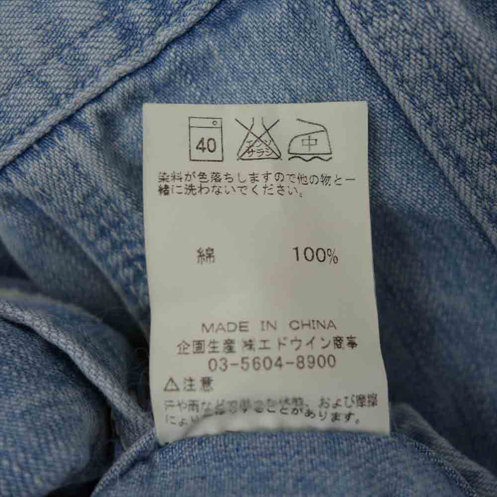 BACKBONE バックボーン W9160 Wrangler ラングラー 長袖 デニム ウエスタン シャツ ブルー系 S【中古】