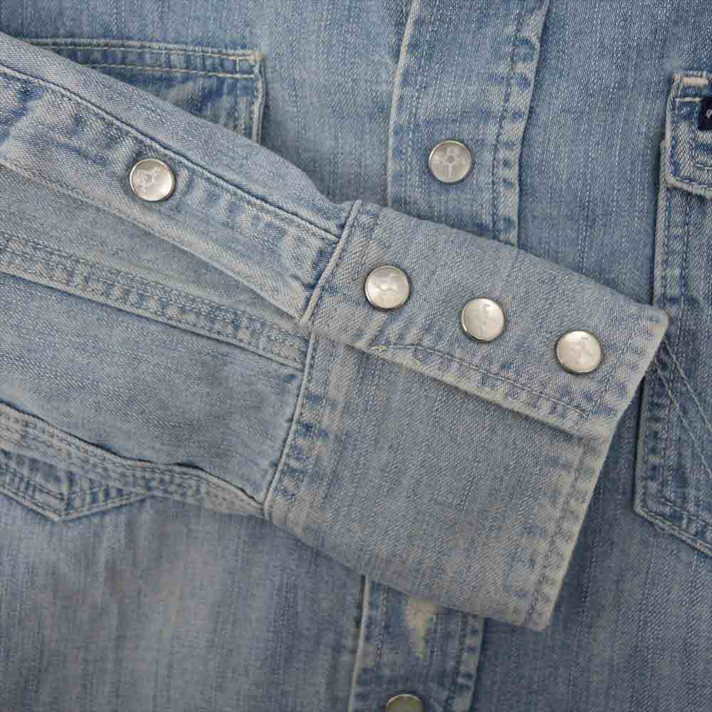 BACKBONE バックボーン W9160 Wrangler ラングラー 長袖 デニム ウエスタン シャツ ブルー系 S【中古】