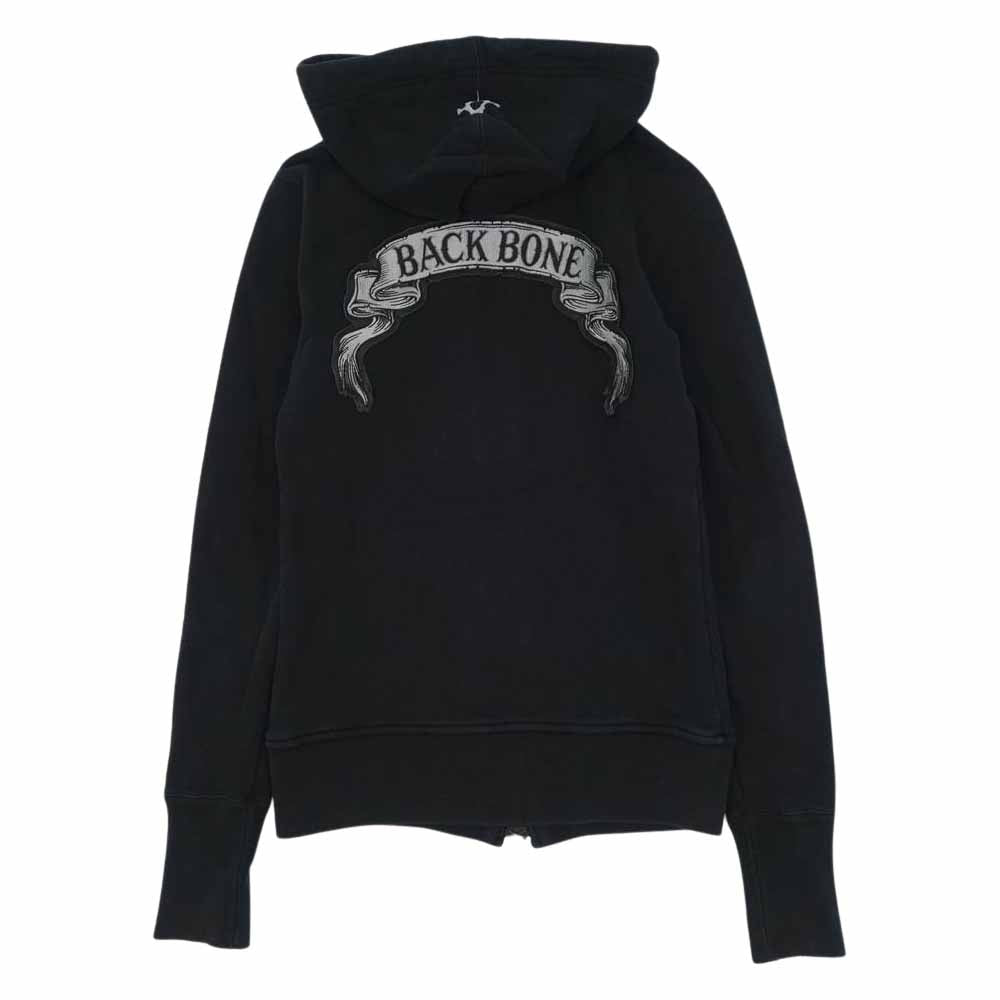 BACKBONE バックボーン BB09FW-SW100BK バックロゴ ジップアップ パーカー ブラック系 S【中古】