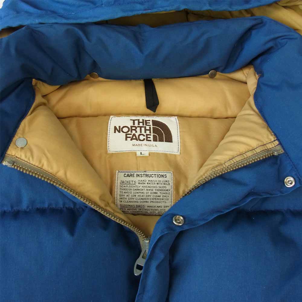THE NORTH FACE ノースフェイス 80s USA製 茶タグ TALON ZIP SIERRA PARKA シエラ パーカ ダウン ジャケット ネイビー系 L【中古】