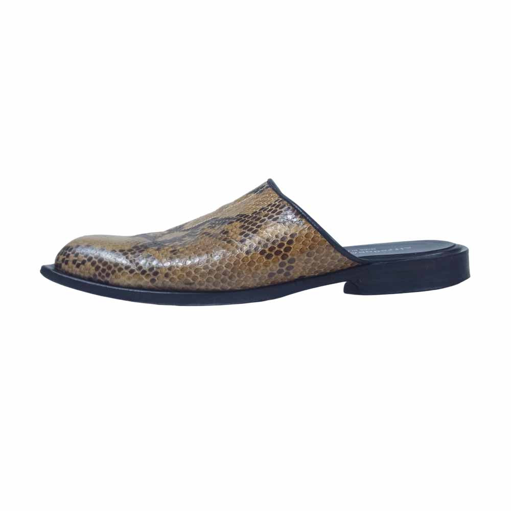 alfredoBANNISTER アルフレッドバニスター スネーク レザー スクエア ミュール サンダル ライトブラウン系 40【中古】