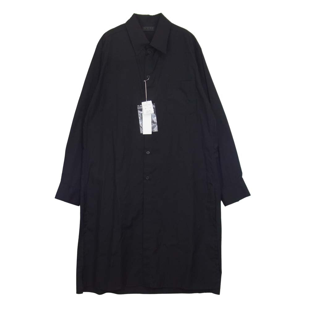 Yohji Yamamoto ヨウジヤマモト S'YTE 21SS UT-B59-080 100/2 Broad Regular Collar Long Shirt ロング シャツ ブラック系 3【新古品】【未使用】【中古】