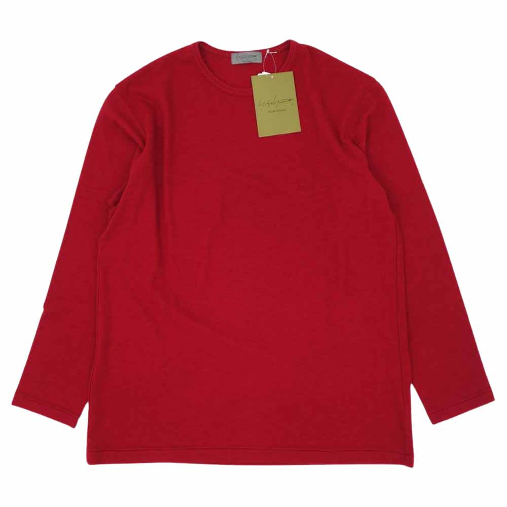 Yohji Yamamoto ヨウジヤマモト POUR HOMME プールオム 21AW HX-T04-170 WOOL AIR PLAIN STITCH REGULAR ROUND NECK LONG SLEEVES ウール ラウンドネック ニット レッド系 3【新古品】【未使用】【中古】