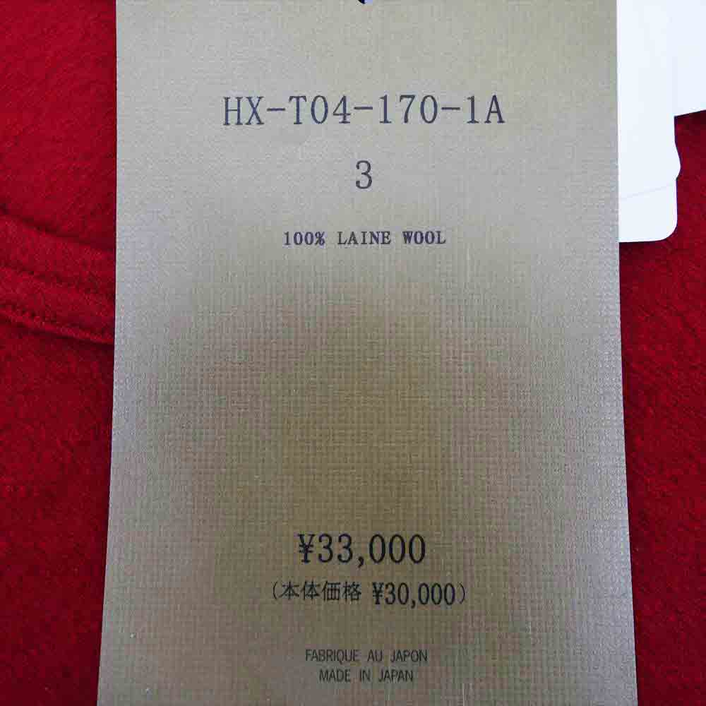 Yohji Yamamoto ヨウジヤマモト POUR HOMME プールオム 21AW HX-T04-170 WOOL AIR PLAIN STITCH REGULAR ROUND NECK LONG SLEEVES ウール ラウンドネック ニット レッド系 3【新古品】【未使用】【中古】