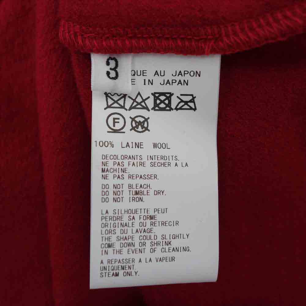 Yohji Yamamoto ヨウジヤマモト POUR HOMME プールオム 21AW HX-T04-170 WOOL AIR PLAIN STITCH REGULAR ROUND NECK LONG SLEEVES ウール ラウンドネック ニット レッド系 3【新古品】【未使用】【中古】