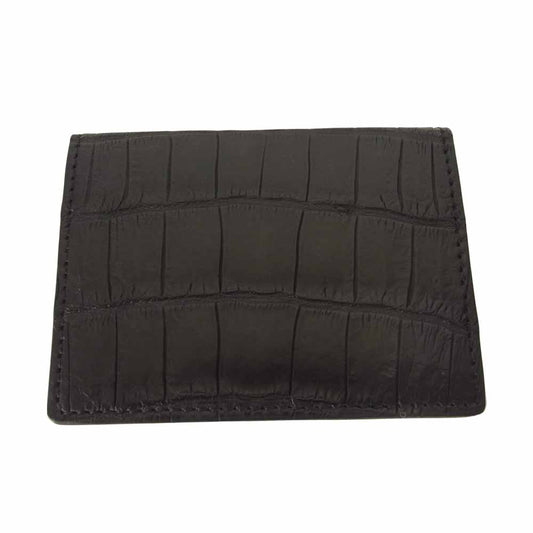 ISAMUKATAYAMA BACKLASH イサムカタヤマバックラッシュ 383-06 オイルクロコ カードケース 名刺入れ ブラック系【極上美品】【中古】