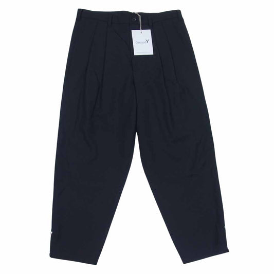 Yohji Yamamoto ヨウジヤマモト GroundY 22SS GG-P01-100-1 T/W Gabardine Hem zipper pants TWギャバジン 裾ジップ パンツ ブラック系 3【新古品】【未使用】【中古】