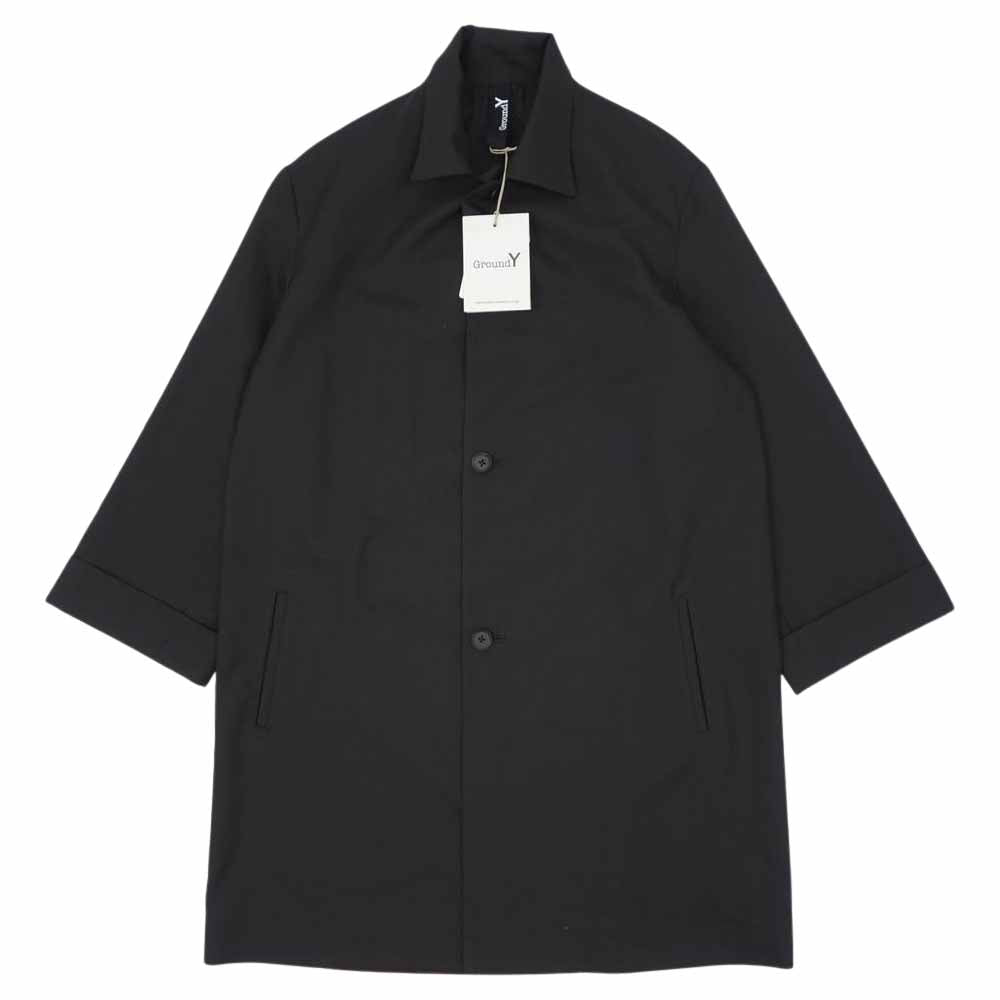 Yohji Yamamoto ヨウジヤマモト GroundY 22SS GG-J03-100 T/W Gabardine Three quarter sleeve jacket TWギャバジン スリークォータ―スリーブ ジャケット ブラック系 3【新古品】【未使用】【中古】