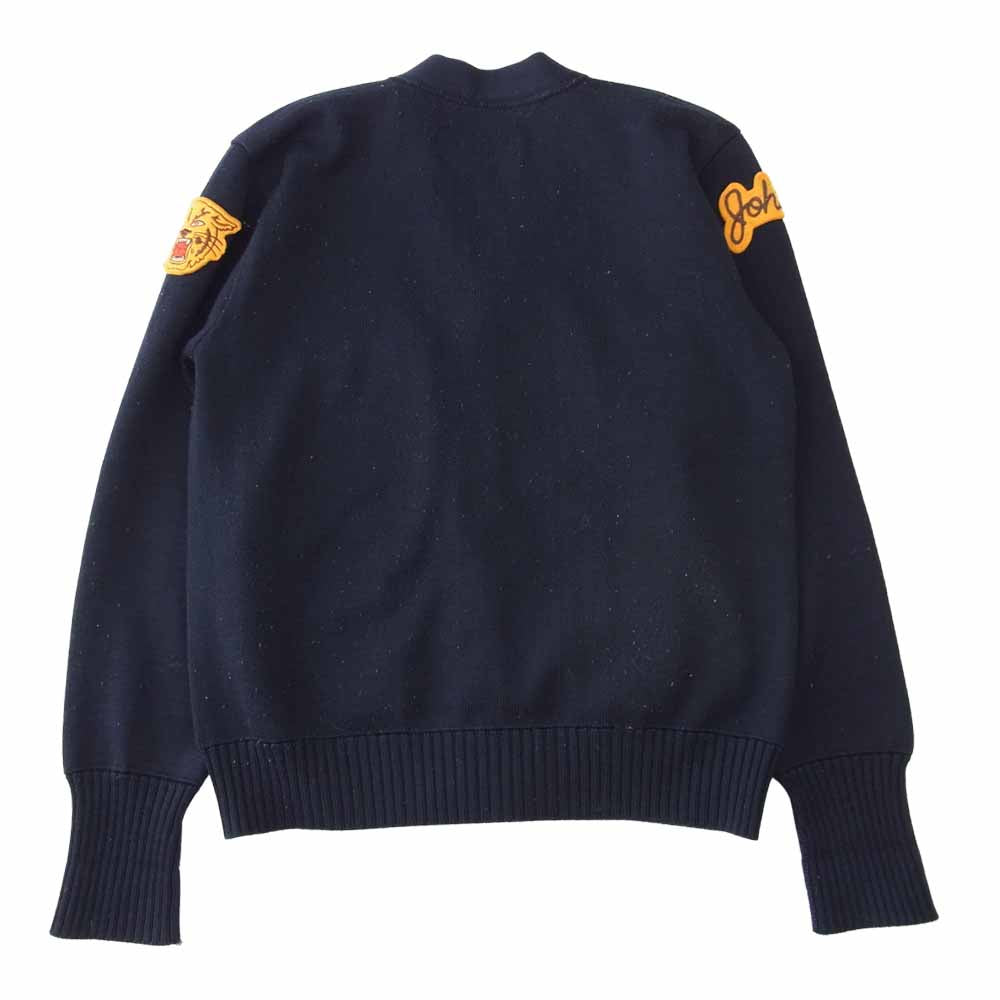 STYLE EYES スタイルアイズ 東洋 ニット ワッペン カーディガン ネイビー系 40【中古】