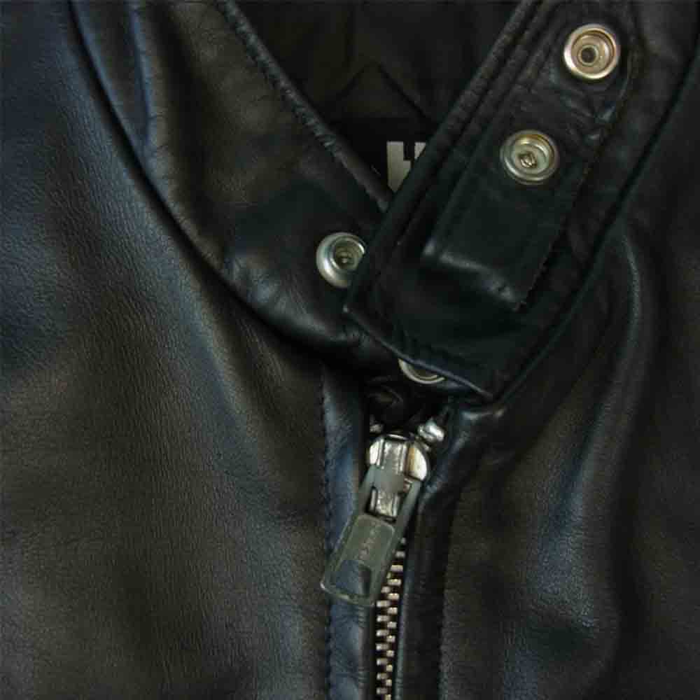 schott ショット 641Q 裏キルティング シングル ライダース ジャケット ブラック系 38【中古】