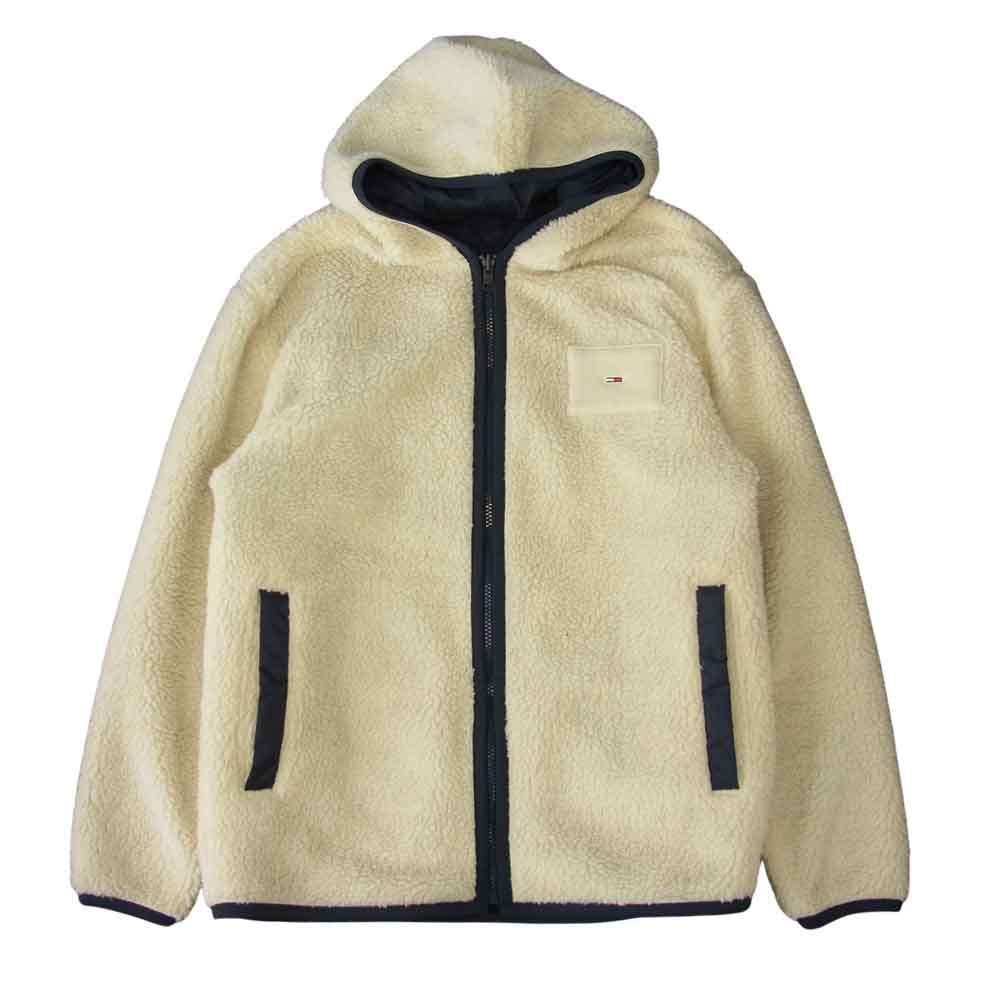 TOMMY HILFIGER トミーヒルフィガー リバーシブル フリース ナイロン ジャケット ホワイト系 ネイビー系 S【中古】