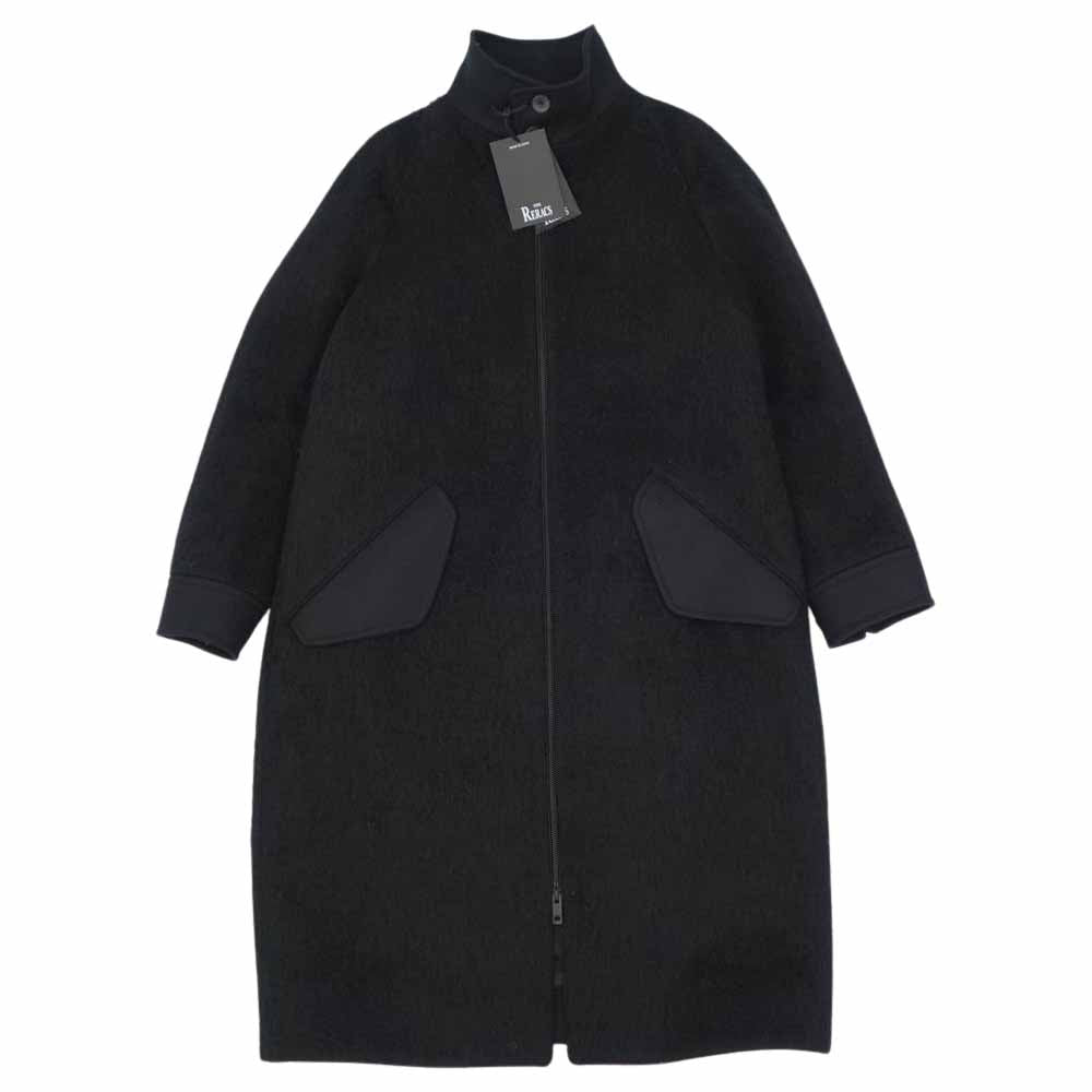 THE RERACS ザリラクス 17FW-RECT-162L スタンドカラー ロング ウール シャギー コート ブラック系 38【美品】【中古】