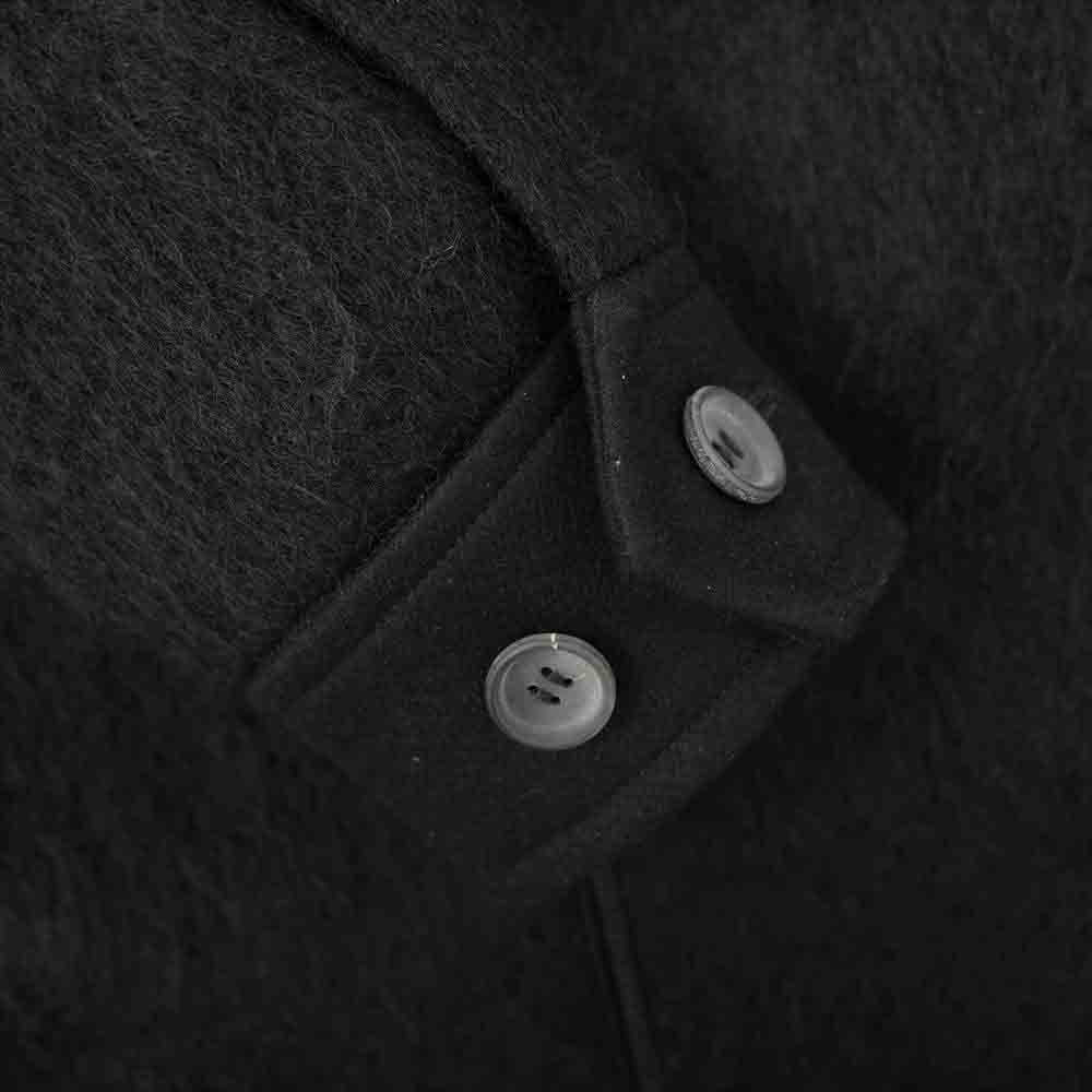 THE RERACS ザリラクス 17FW-RECT-162L スタンドカラー ロング ウール シャギー コート ブラック系 38【美品】【中古】