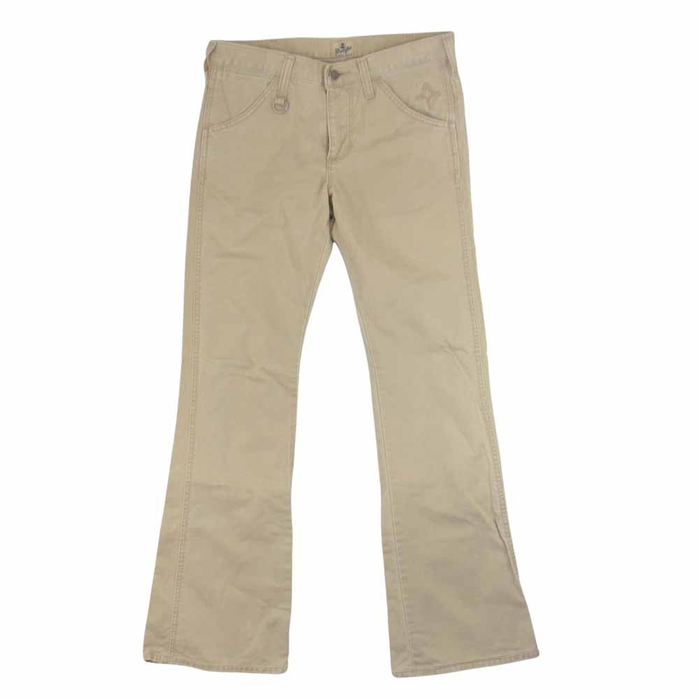 BACKBONE バックボーン × Wrangler ラングラー S1096 ロゴ 刺繍 ブーツカット パンツ ベージュ ベージュ系 S【中古】