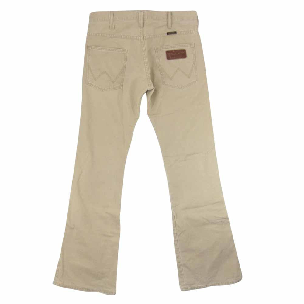 BACKBONE バックボーン × Wrangler ラングラー S1096 ロゴ 刺繍 ブーツカット パンツ ベージュ ベージュ系 S【中古】