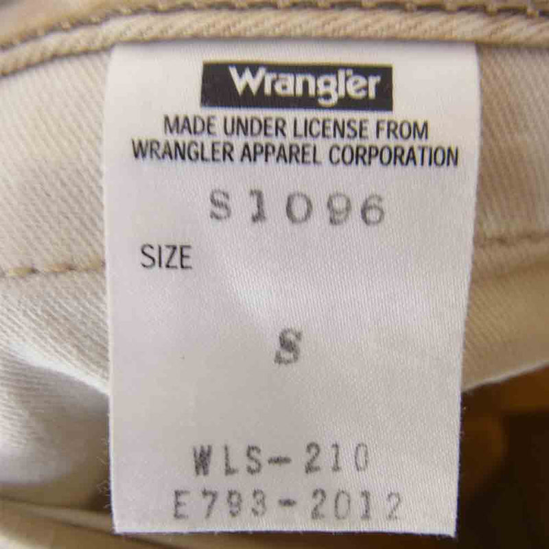 BACKBONE バックボーン × Wrangler ラングラー S1096 ロゴ 刺繍 ブーツカット パンツ ベージュ ベージュ系 S【中古】