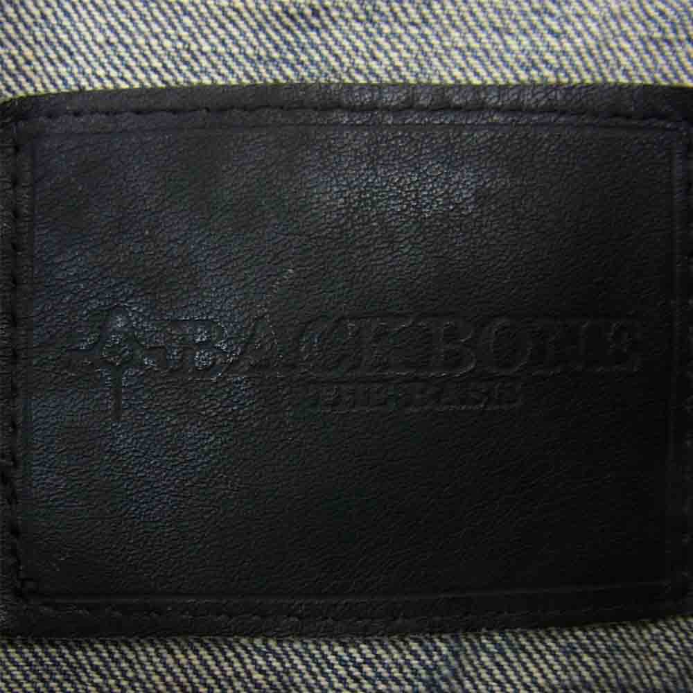 BACKBONE バックボーン BB09SS-DB01-B ロゴ刺繍 ダメージ加工 デニム ジャケット インディゴブルー系 S【中古】