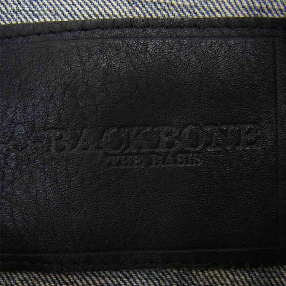 BACKBONE バックボーン BB09SS-DB01-B ロゴ刺繍 ダメージ加工 デニム ジャケット インディゴブルー系 S【中古】