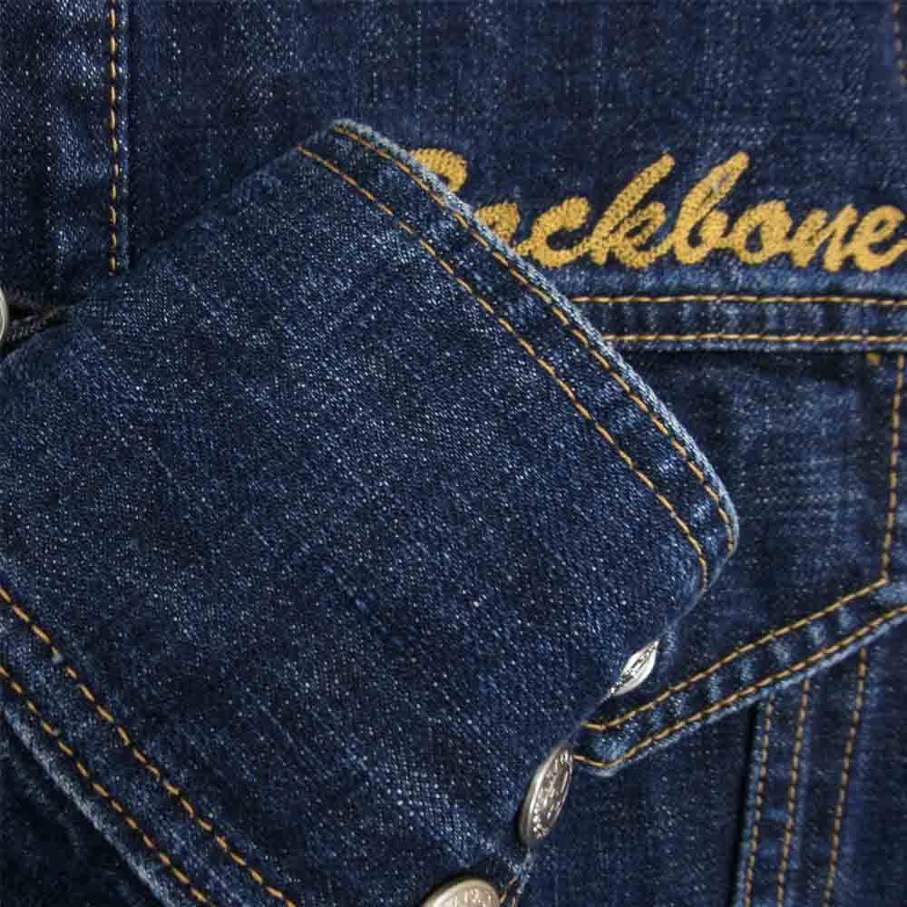 BACKBONE バックボーン BB09SS-DB01-A ロゴ刺繍 デニム ジャケット インディゴブルー系 S【中古】