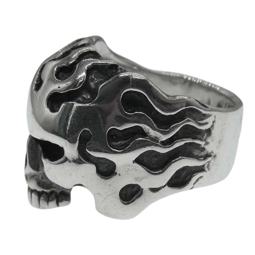 CRAZY PIG クレイジーピッグ ギャランティ付属 Hells Skull Ring ヘル スカル リング シルバー系 21号【中古】