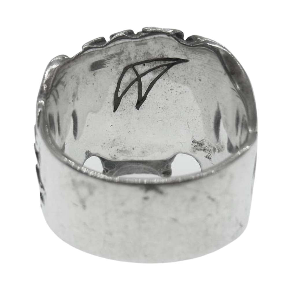 CRAZY PIG クレイジーピッグ ギャランティ付属 Hells Skull Ring ヘル スカル リング シルバー系 21号【中古】