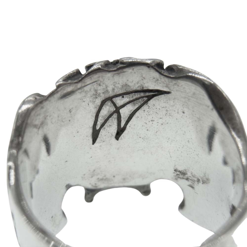 CRAZY PIG クレイジーピッグ ギャランティ付属 Hells Skull Ring ヘル スカル リング シルバー系 21号【中古】