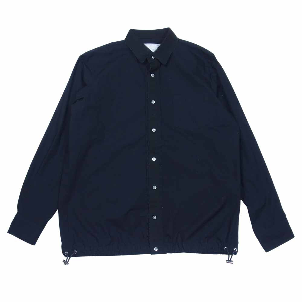 Sacai サカイ 21SS 21-02494M Cotton Poplin Shirt コットン ポプリン シャツ ダークネイビー系 4【中古】