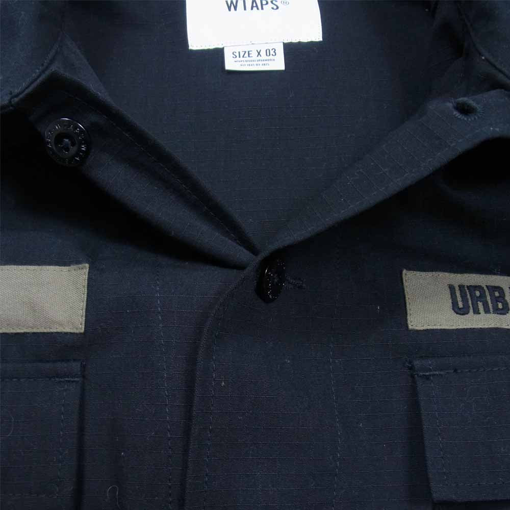 WTAPS ダブルタップス 20AW 202WVDT-SHM01 JUNGLE LS/NYCO RIPSTOP CORDURA ジャングル 長袖 シャツ コーデュラ リップストップ ミリタリー ジャケット ブラック系 3【美品】【中古】