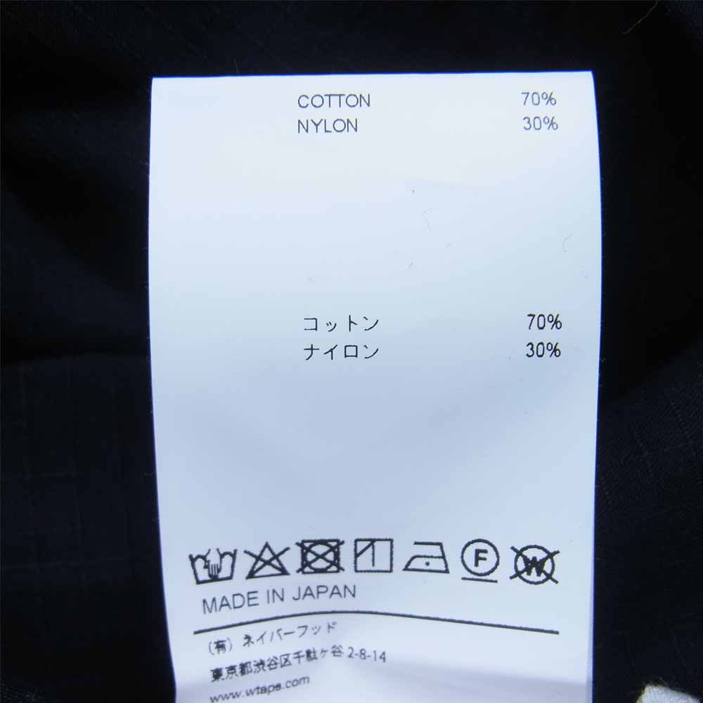 WTAPS ダブルタップス 20AW 202WVDT-SHM01 JUNGLE LS/NYCO RIPSTOP CORDURA ジャングル 長袖 シャツ コーデュラ リップストップ ミリタリー ジャケット ブラック系 3【美品】【中古】