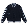 OFF-WHITE オフホワイト OMEA057F17015017 DIAG BRUSHED VARSITY ウール スタジャン ブラック系 M【中古】