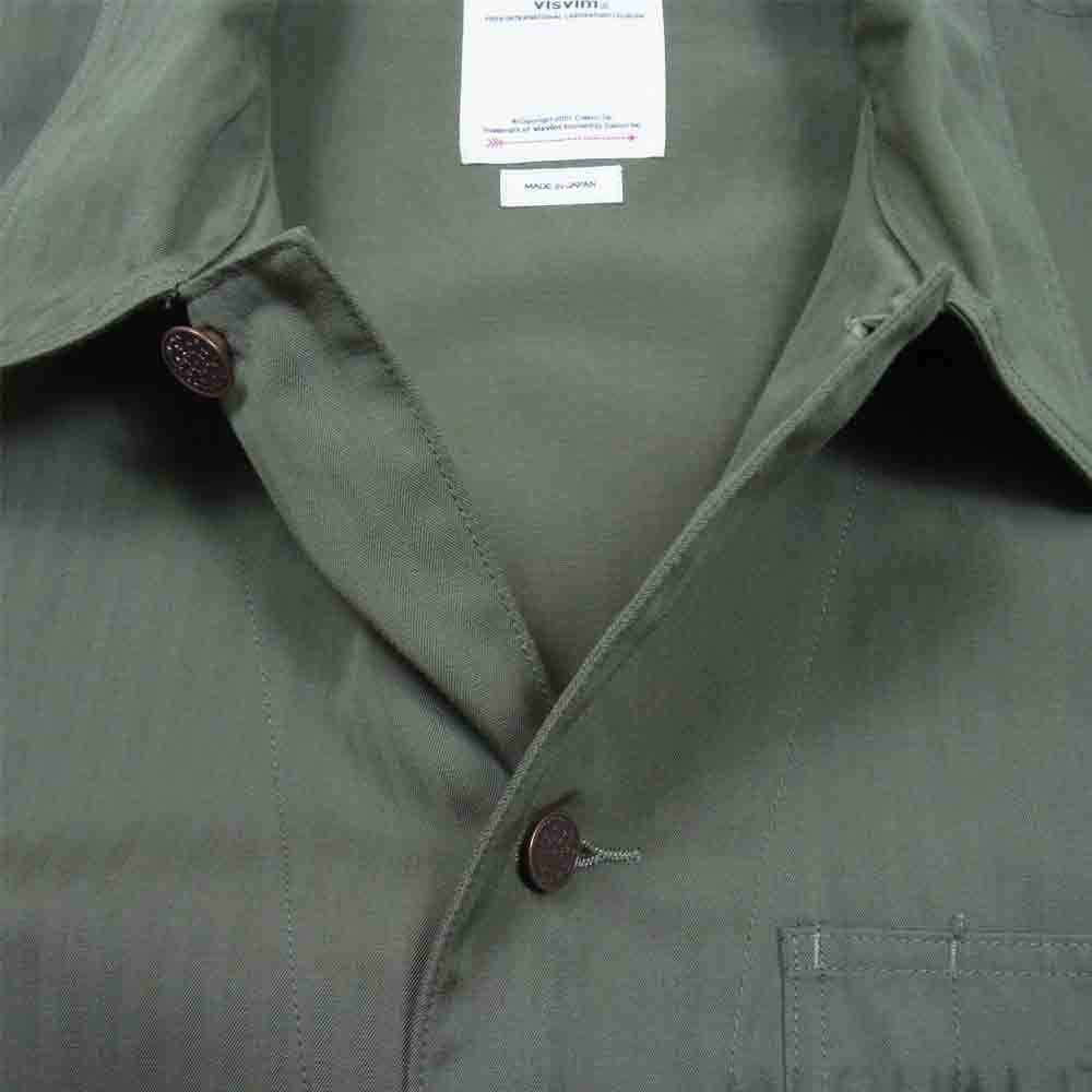 VISVIM ビズビム 21AW 0121205013018 BAKER COVERALL ベイカー カバーオール ジャケット モスグリーン系 4【美品】【中古】