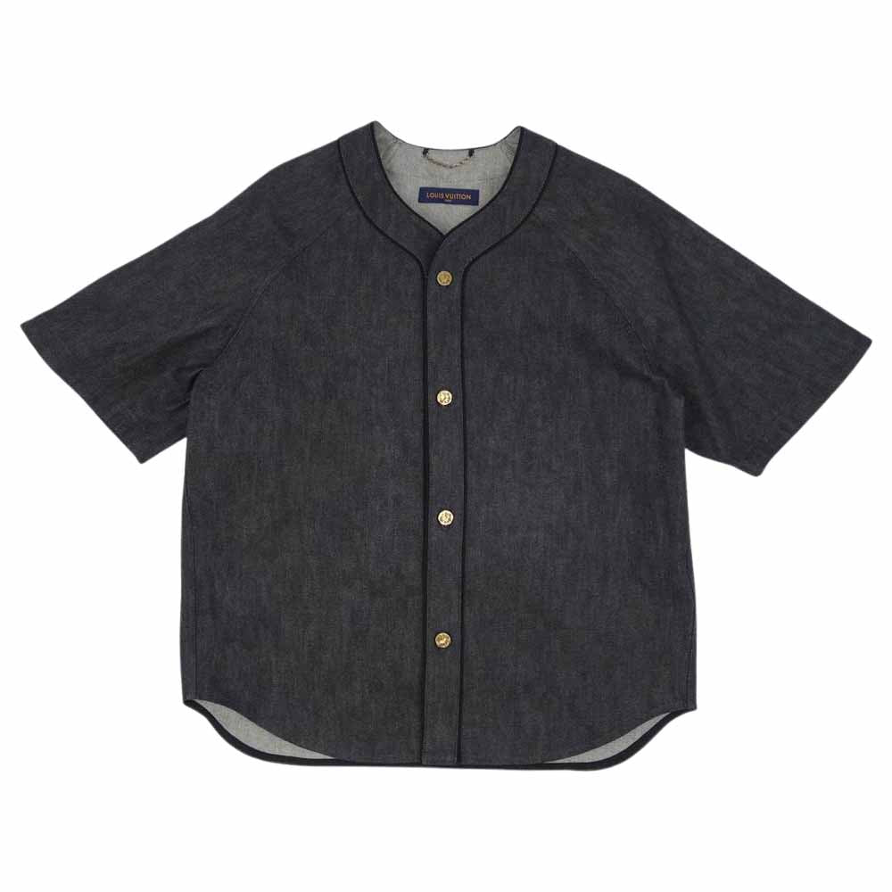 LOUIS VUITTON ルイ・ヴィトン 1A9GTK 国内正規品 エンボス モノグラム ベースボール シャツ ダークグレー系 XXL【美品】【中古】