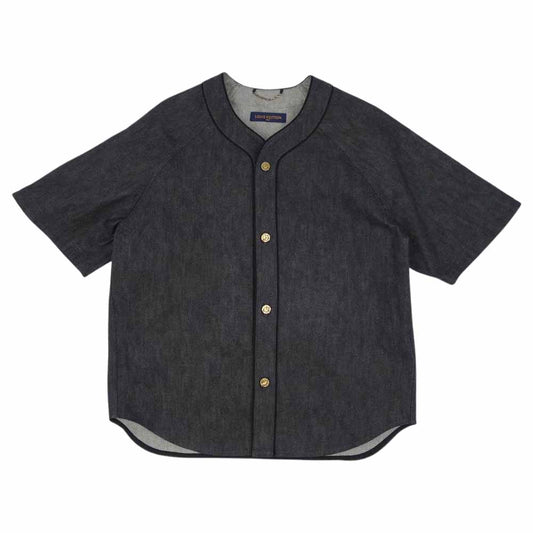LOUIS VUITTON ルイ・ヴィトン 1A9GTK 国内正規品 エンボス モノグラム ベースボール シャツ ダークグレー系 XXL【美品】【中古】