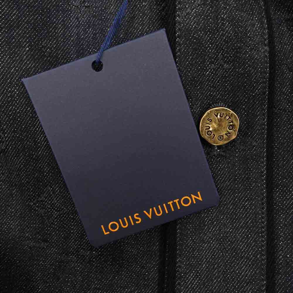 LOUIS VUITTON ルイ・ヴィトン 1A9GTK 国内正規品 エンボス モノグラム ベースボール シャツ ダークグレー系 XXL【美品】【中古】