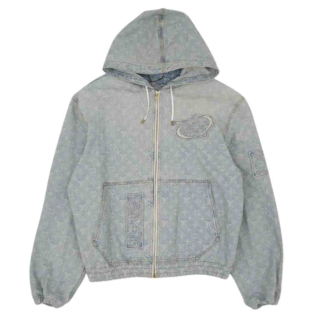 LOUIS VUITTON ルイ・ヴィトン 21AW 1A8WTS 国内正規品 NBA ジップスルーフーディ インディゴブルー系 54【中古】