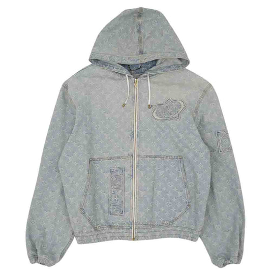 LOUIS VUITTON ルイ・ヴィトン 21AW 1A8WTS 国内正規品 NBA ジップスルーフーディ インディゴブルー系 54【中古】