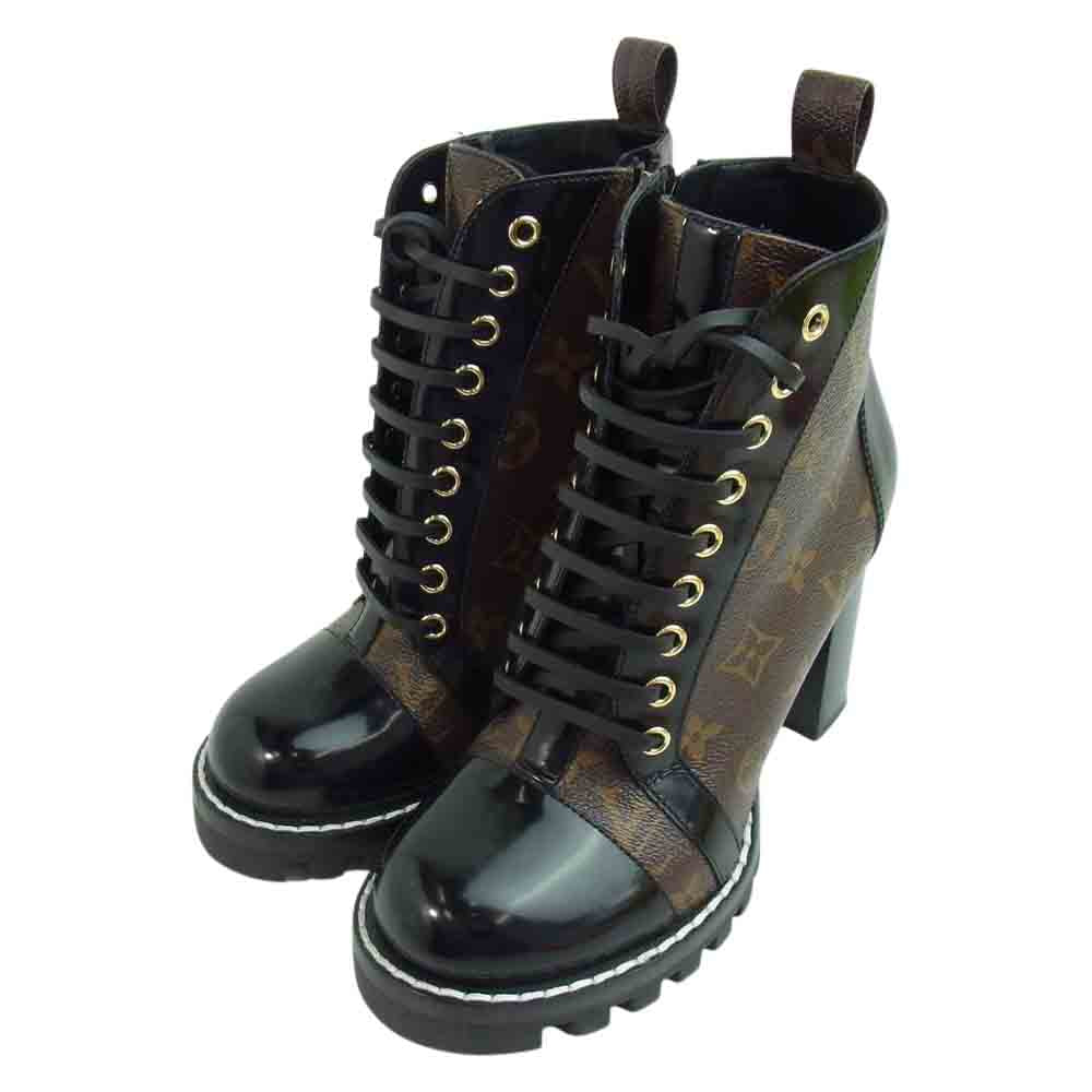 LOUIS VUITTON ルイ・ヴィトン 1A2Y7W スタートレイル ライン アンクル ブーツ ブラウン系 ブラック系 37【中古】