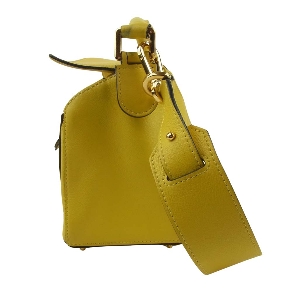 LOEWE ロエベ パズルバッグ スモール 2way ショルダー ハンド バッグ スペイン製 イエロー系【中古】
