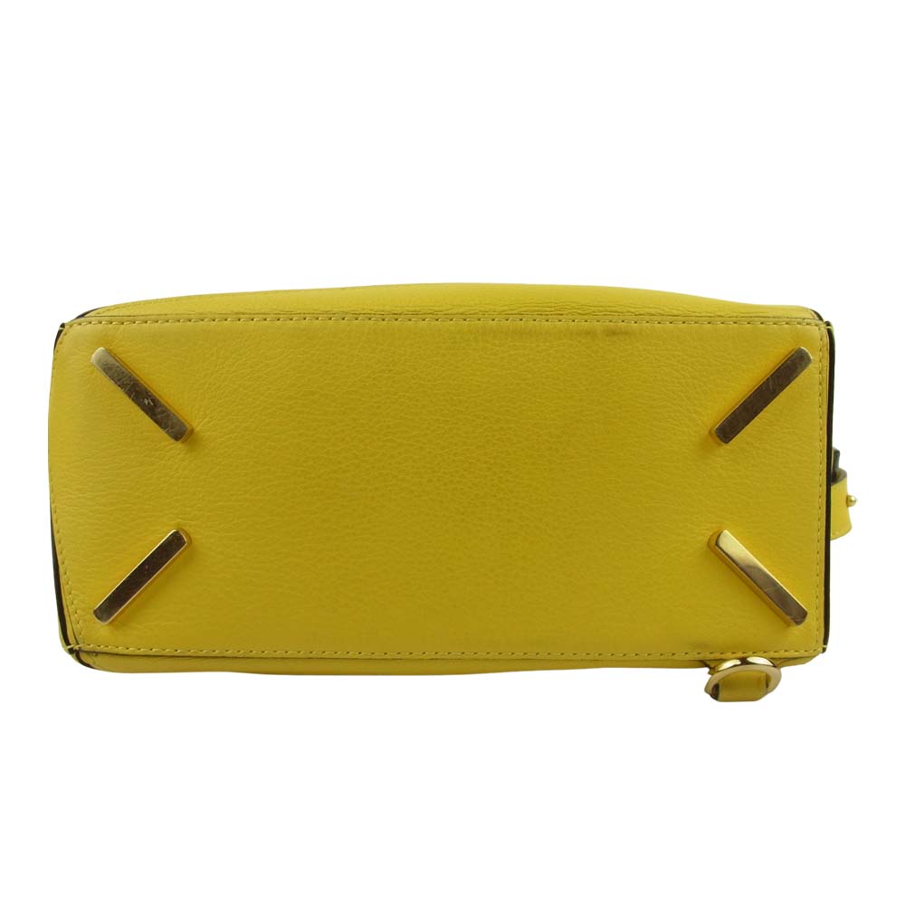 LOEWE ロエベ パズルバッグ スモール 2way ショルダー ハンド バッグ スペイン製 イエロー系【中古】
