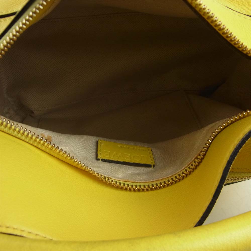 LOEWE ロエベ パズルバッグ スモール 2way ショルダー ハンド バッグ スペイン製 イエロー系【中古】