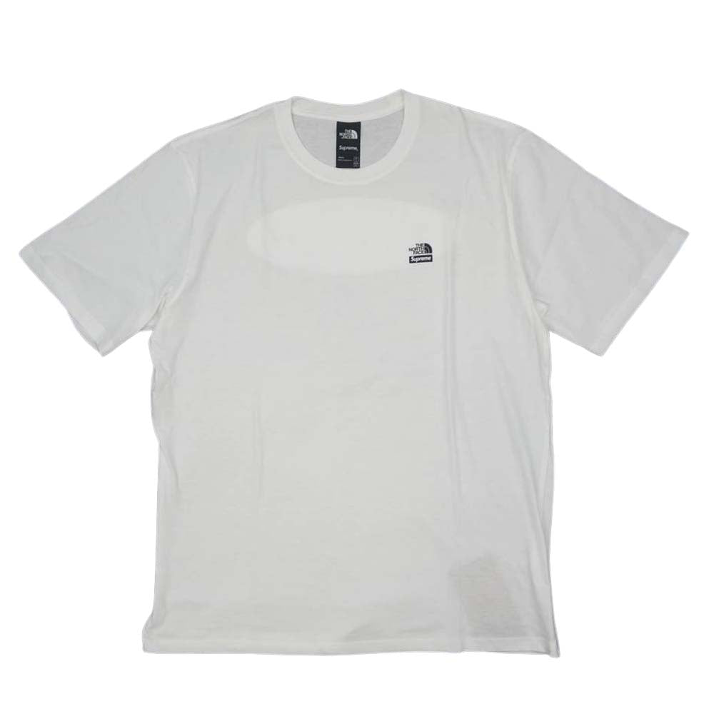 Supreme シュプリーム 21AW × The North Face Mountains S/S Top 半袖 Tシャツ ホワイト系 US:L、アジア:XL【極上美品】【中古】