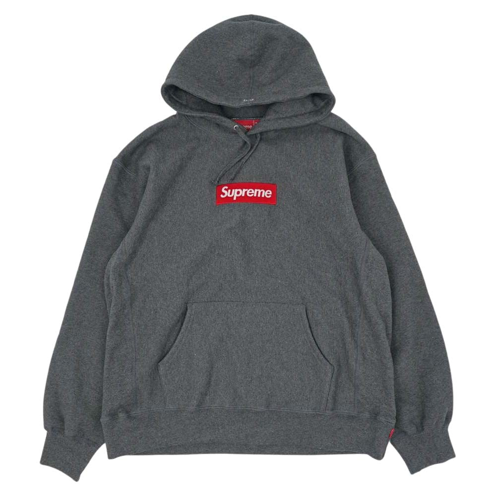 Supreme シュプリーム 21AW Box Logo Hooded Sweatshirt ボックスロゴ フーデッド スウェット パーカー グレー系 XL【極上美品】【中古】