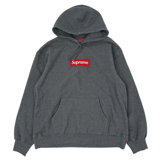 Supreme シュプリーム 21AW Box Logo Hooded Sweatshirt ボックスロゴ フーデッド スウェット パーカー グレー系 XL【極上美品】【中古】
