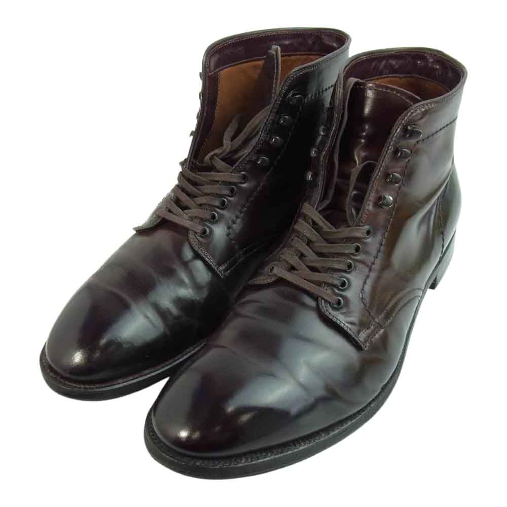 ALDEN オールデン 45668 SHELL CORDOVAN シェルコードバン モディファイド レースアップ プレーントゥ ブーツ ダークブラウン系 9 1/2【中古】
