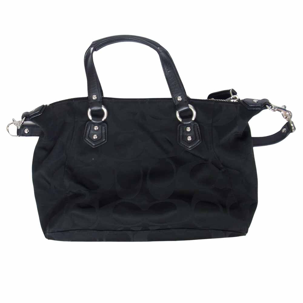 COACH コーチ F24741 キャンベル シグネチャー サッチェル  ブラック系【中古】