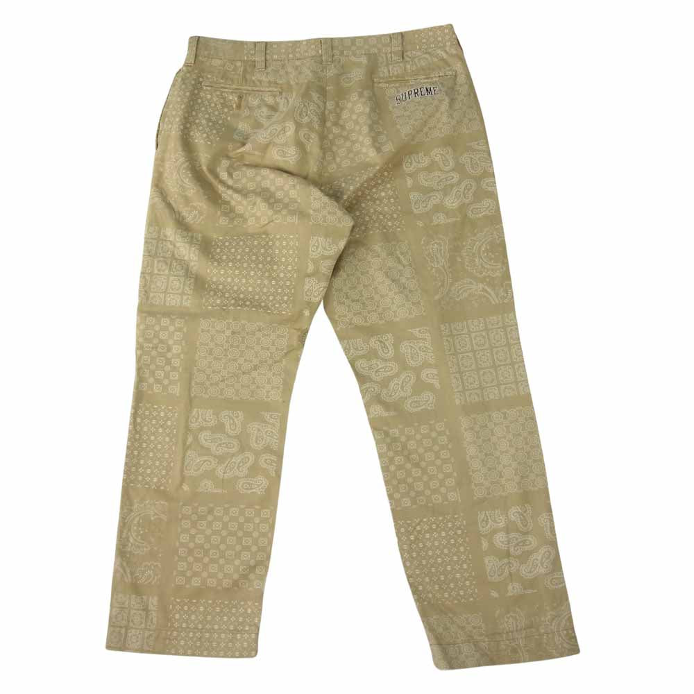 Supreme シュプリーム 20SS Paisley Grid Chino Pant ペイズリー グリッド チノ パンツ ベージュ系 34【中古】