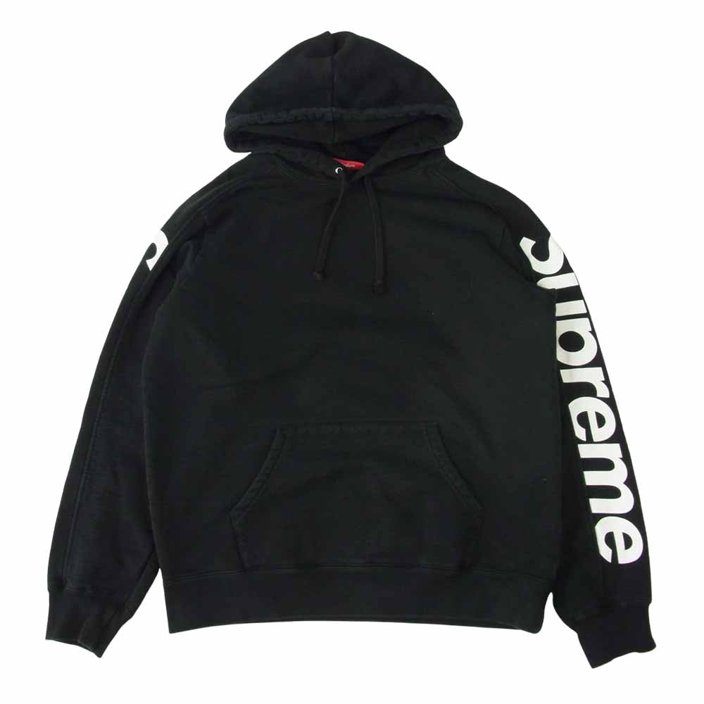 Supreme シュプリーム Sideline Hooded Sweatshirt 袖ロゴ フーデッド パーカー ブラック系 M【中古】